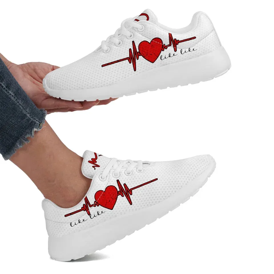 Unique Gift,Personalized Love Design Sneakers, Custom Breathable Running Shoes, Romantic Valentine's Gift