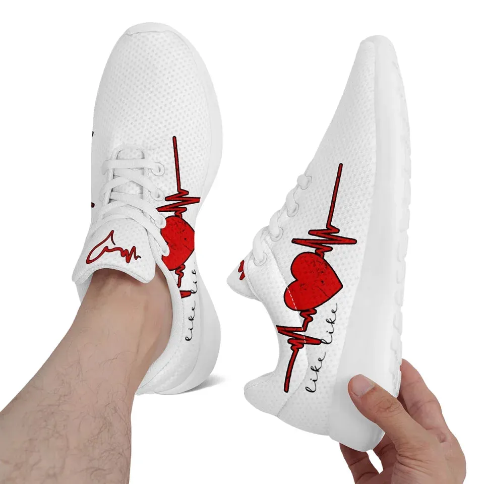 Unique Gift,Personalized Love Design Sneakers, Custom Breathable Running Shoes, Romantic Valentine's Gift