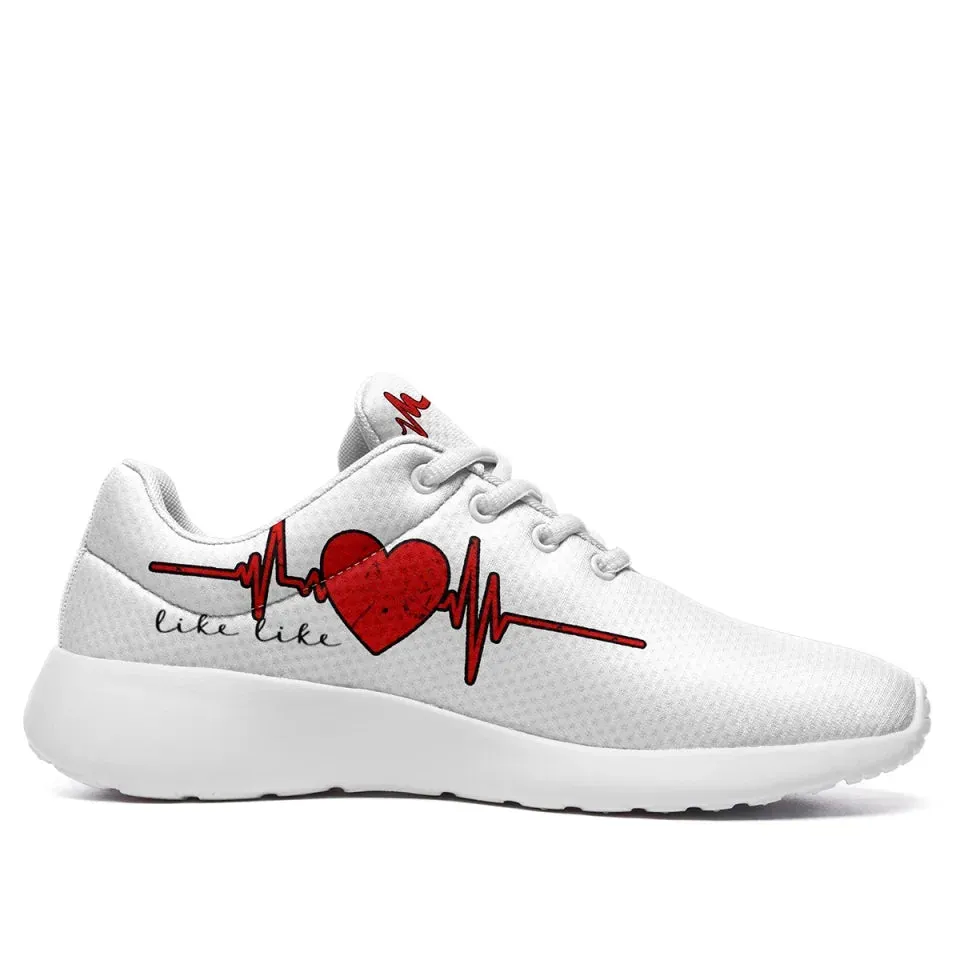 Unique Gift,Personalized Love Design Sneakers, Custom Breathable Running Shoes, Romantic Valentine's Gift