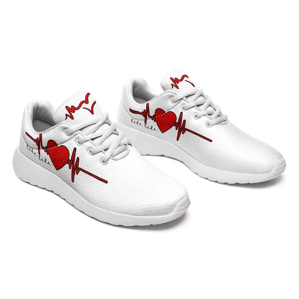 Unique Gift,Personalized Love Design Sneakers, Custom Breathable Running Shoes, Romantic Valentine's Gift