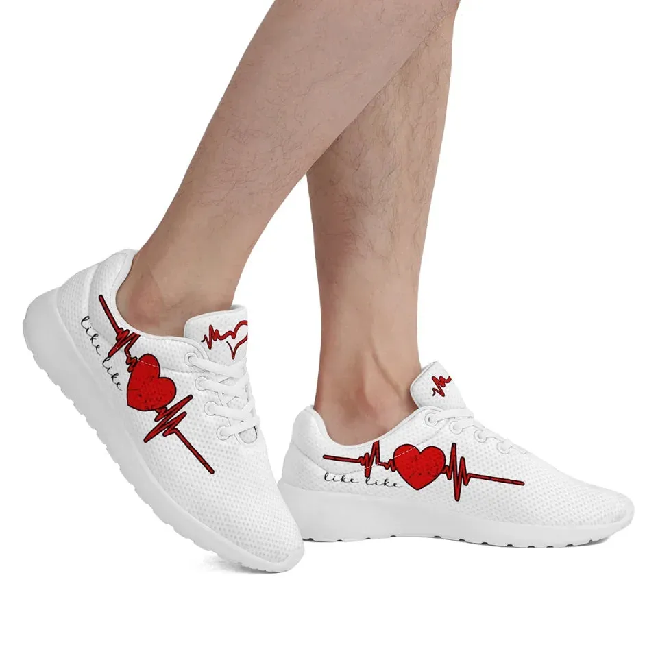 Unique Gift,Personalized Love Design Sneakers, Custom Breathable Running Shoes, Romantic Valentine's Gift