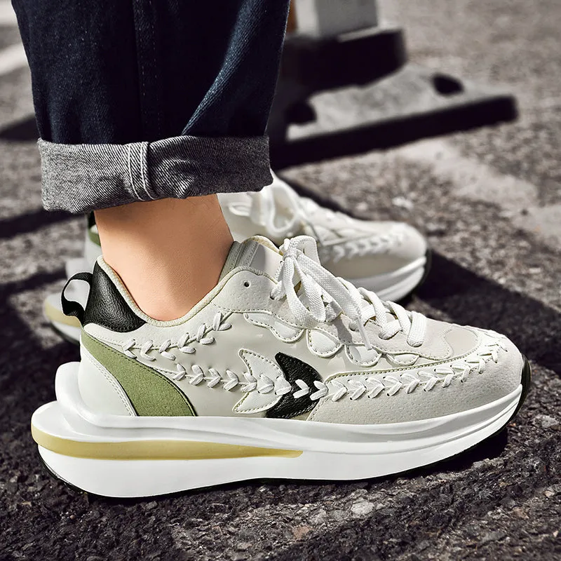 Unisex Chunky Walking Sneakers Tick Sole Platform Shoes