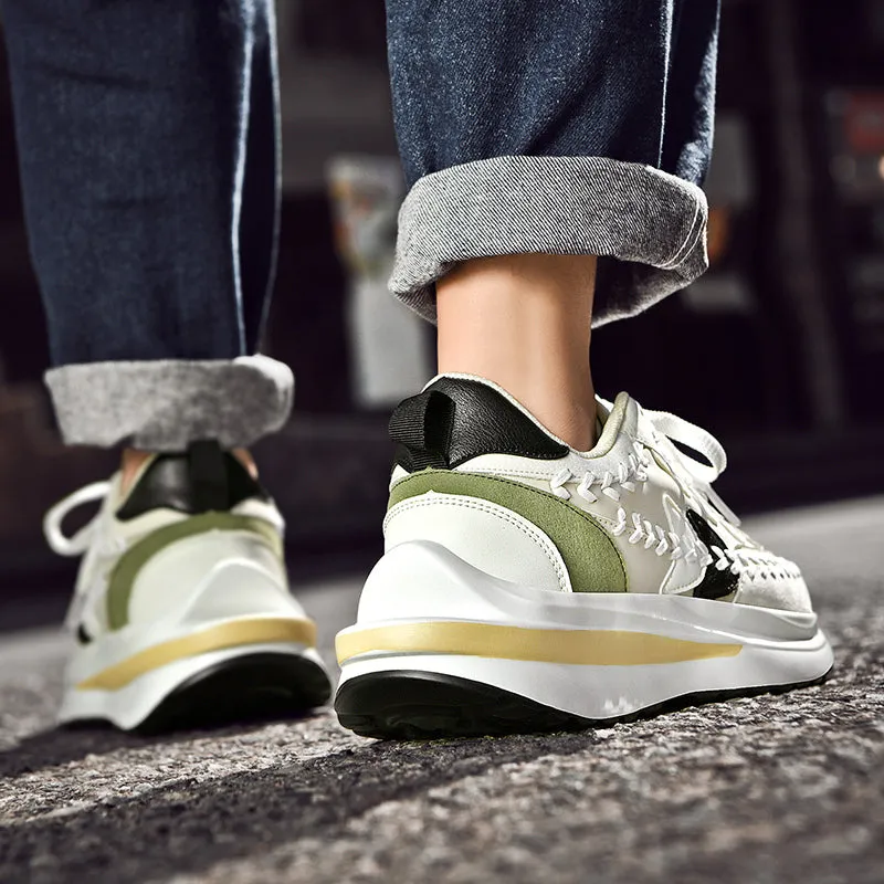 Unisex Chunky Walking Sneakers Tick Sole Platform Shoes