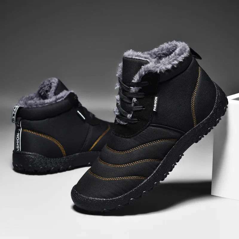 Unisex Wool-Lined Flat Heel Slip-On Ankle Boots