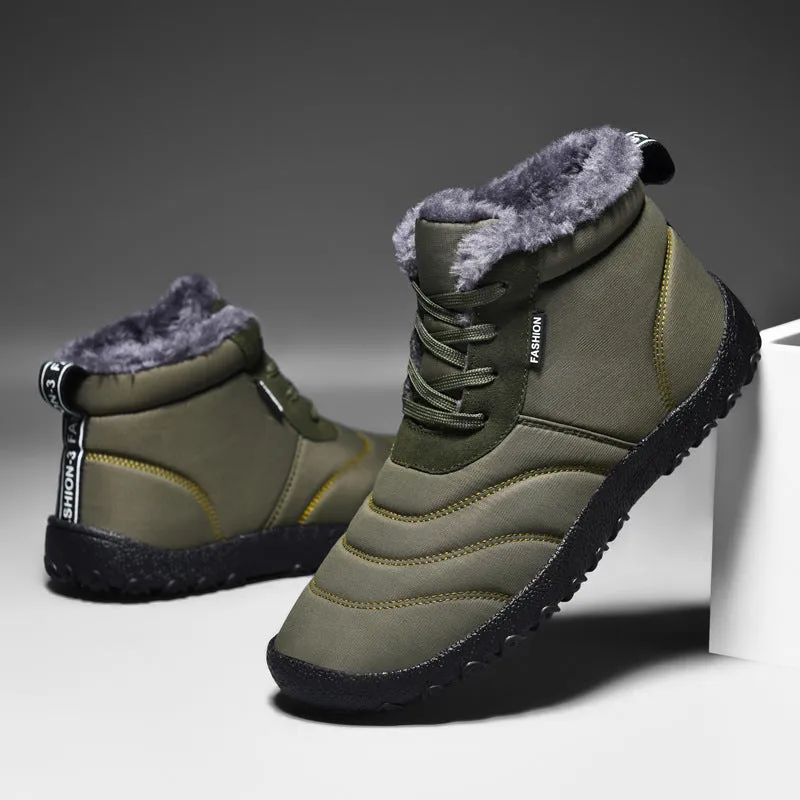 Unisex Wool-Lined Flat Heel Slip-On Ankle Boots