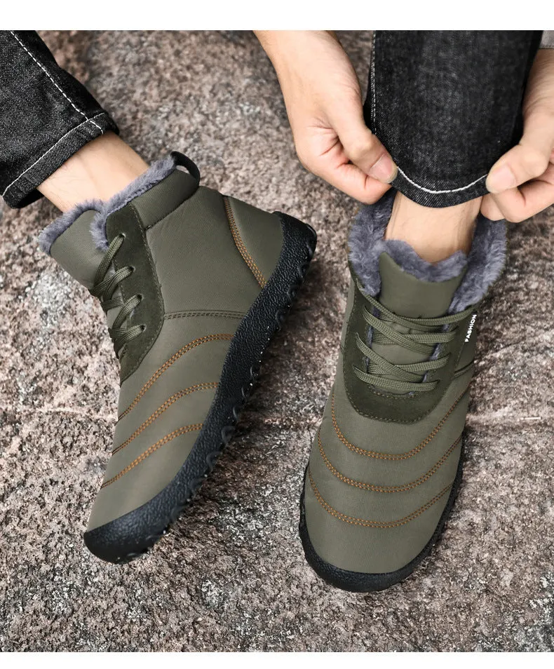 Unisex Wool-Lined Flat Heel Slip-On Ankle Boots