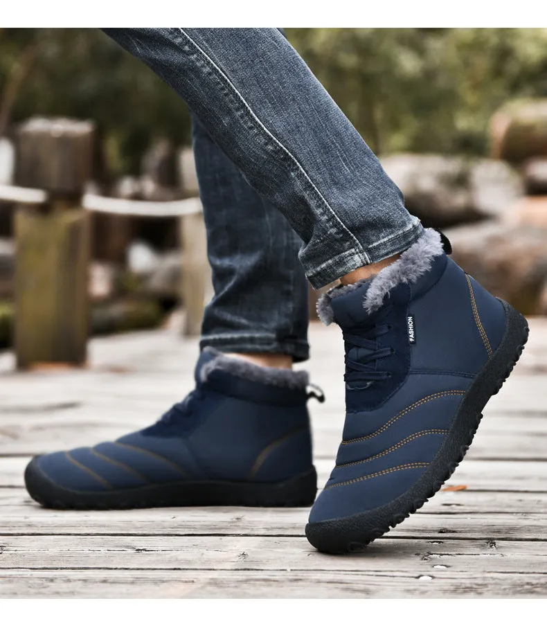 Unisex Wool-Lined Flat Heel Slip-On Ankle Boots