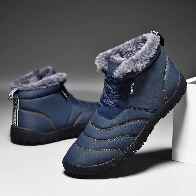 Unisex Wool-Lined Flat Heel Slip-On Ankle Boots