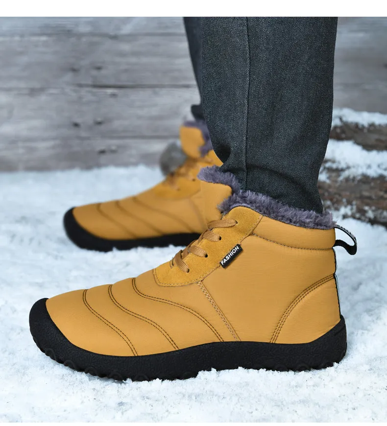 Unisex Wool-Lined Flat Heel Slip-On Ankle Boots