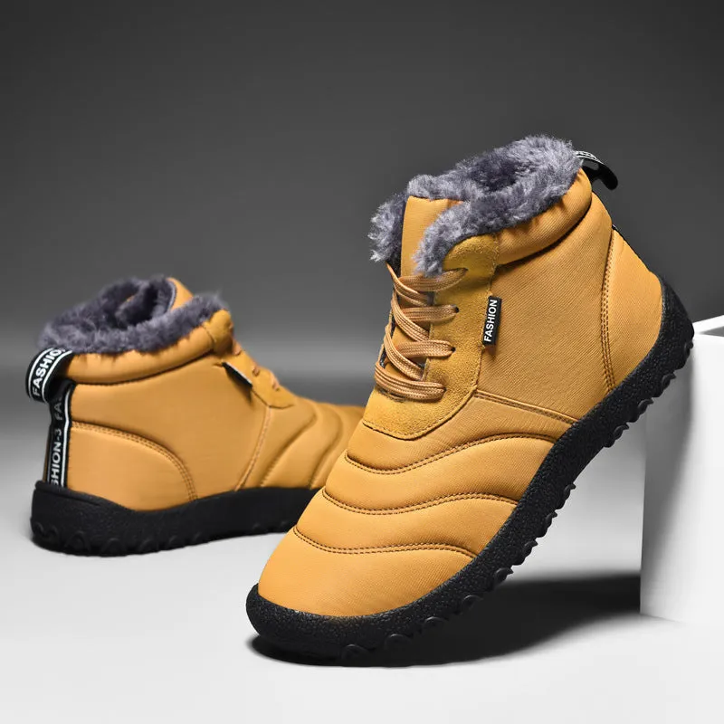 Unisex Wool-Lined Flat Heel Slip-On Ankle Boots