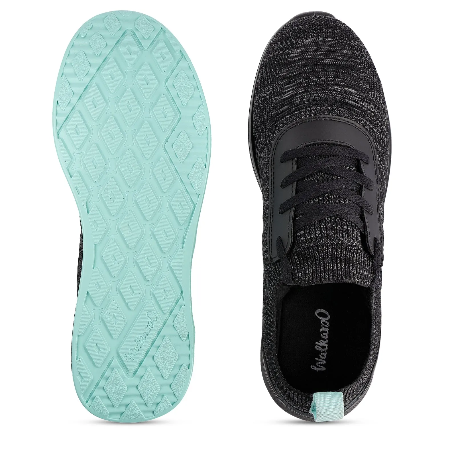 Walkaroo Men Walking and washable Shoes- XS9772 Black Mint