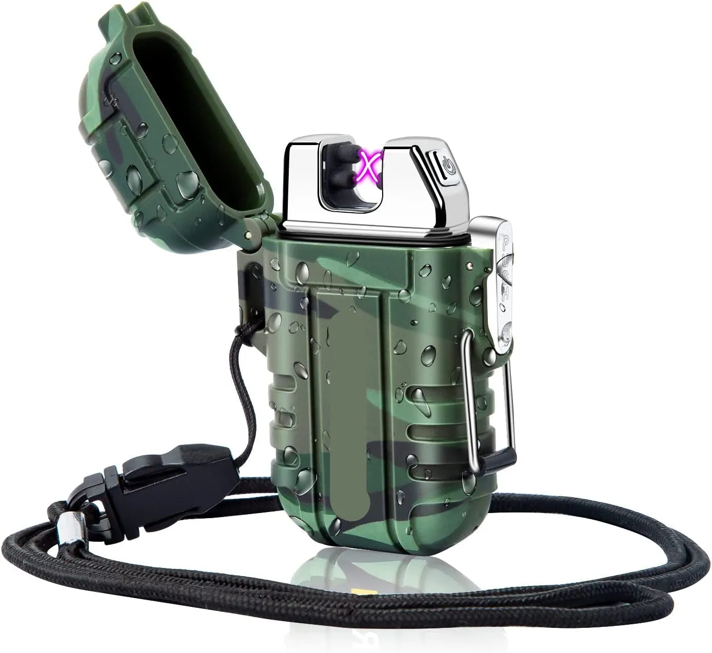 Waterproof Dual Arc USB Rechargeable Windproof Electric Lighter for Camping, Hiking, and Survival Gear