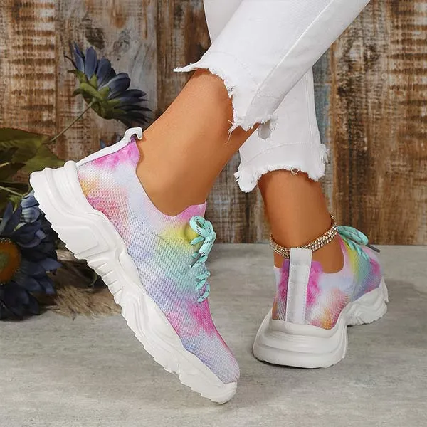 Women's Fabric Lace-Up Casual Sneakers 99636736C