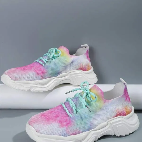 Women's Fabric Lace-Up Casual Sneakers 99636736C