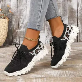 Women's Leopard Print Knit Sneakers 17349112C