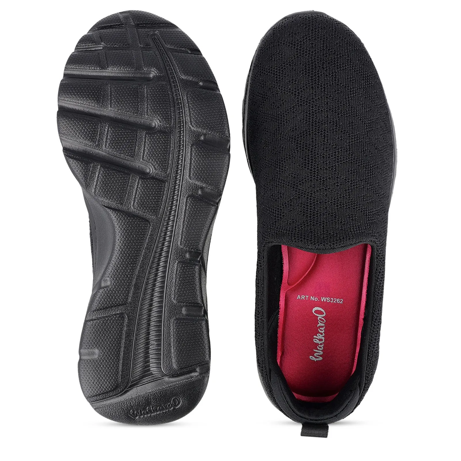 Women's Slip-on Walking Shoes - WS3262 Black