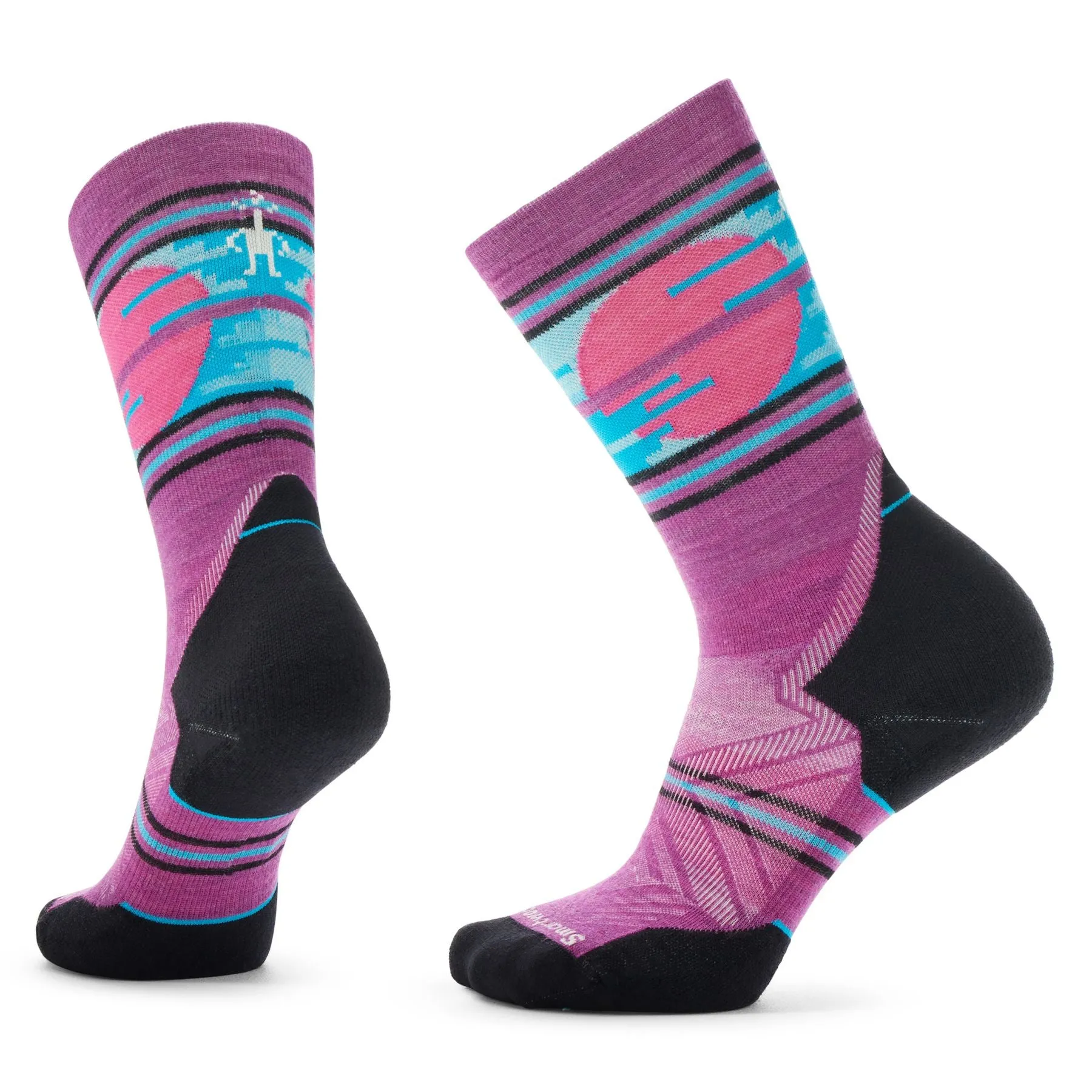 Women's Trail Run Targeted Cushion Sunset Trail Crew Sock - Meadow Mauve