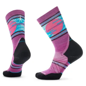 Women's Trail Run Targeted Cushion Sunset Trail Crew Sock - Meadow Mauve